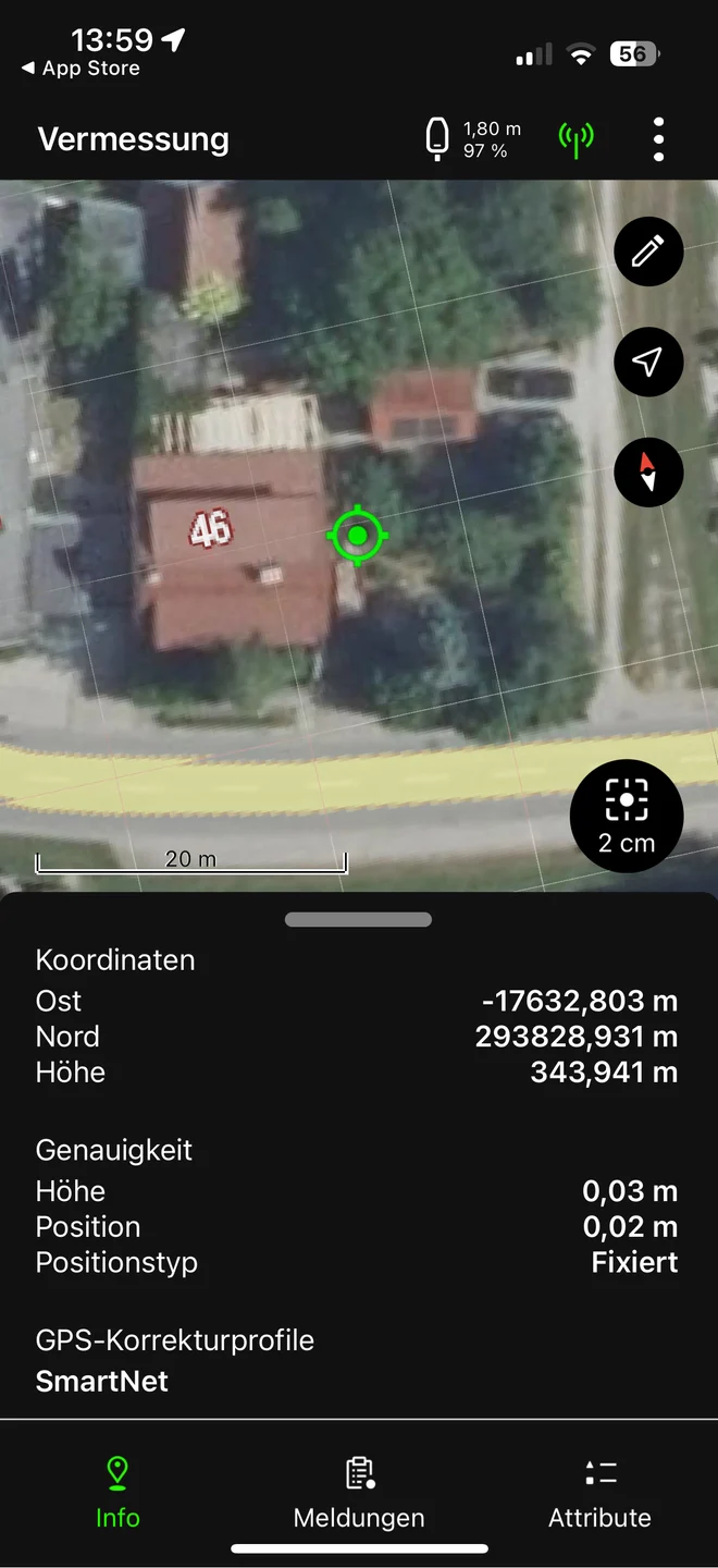 Karten-Suche App-Ansicht