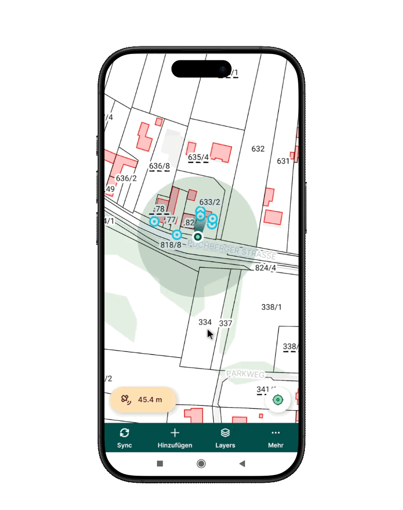 Mergin Maps Synchronisierung